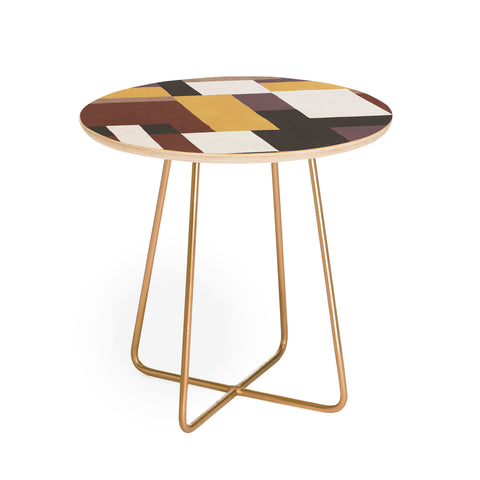 Ninola Design Everyday Artifact Modern Color Block Texture Earthy Round Side Table