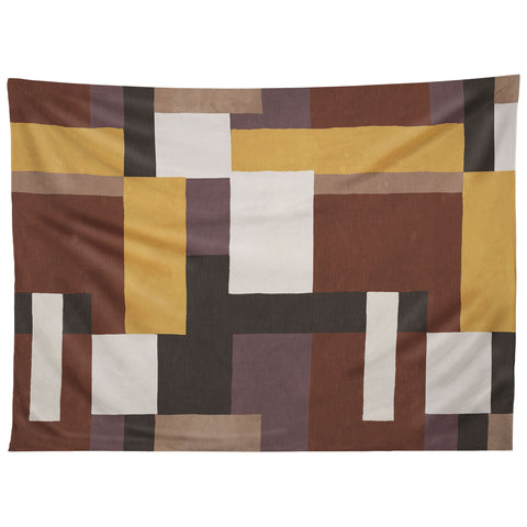 Ninola Design Everyday Artifact Modern Color Block Texture Earthy Tapestry