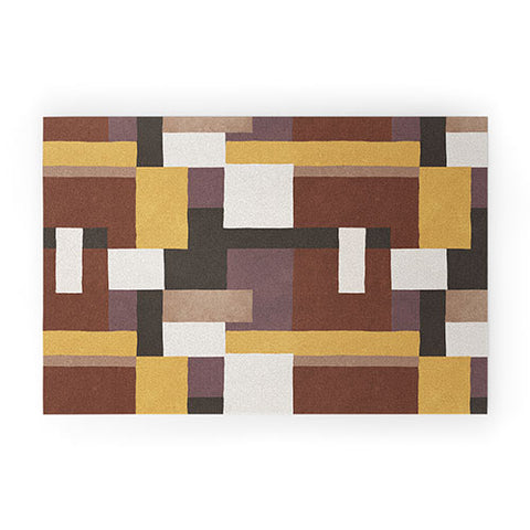 Ninola Design Everyday Artifact Modern Color Block Texture Earthy Welcome Mat