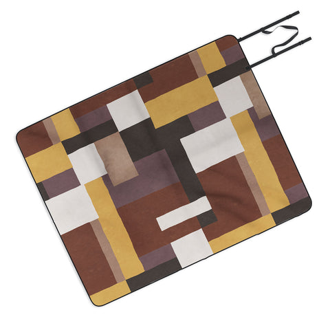 Ninola Design Everyday Artifact Modern Color Block Texture Earthy Picnic Blanket