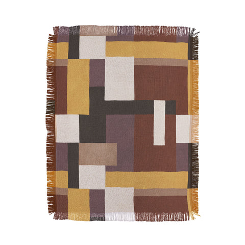Ninola Design Everyday Artifact Modern Color Block Texture Earthy Throw Blanket
