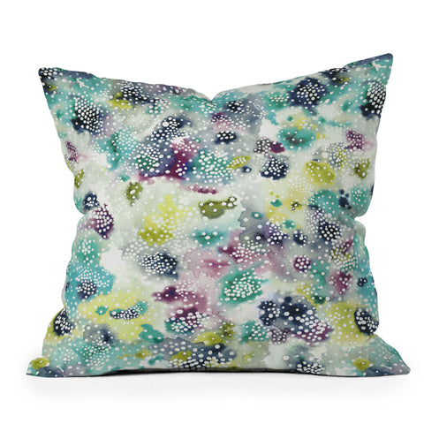 Ninola Design Experimental Green Surface Outdoor Throw Pillow