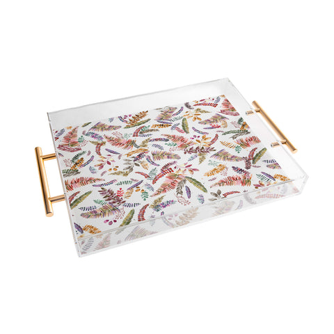 Ninola Design Ferns Branches Autumn Shades Acrylic Tray