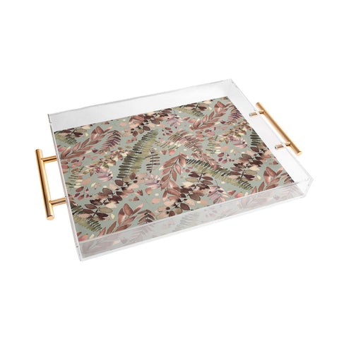 Ninola Design Ferns Foliage Nature Green Acrylic Tray