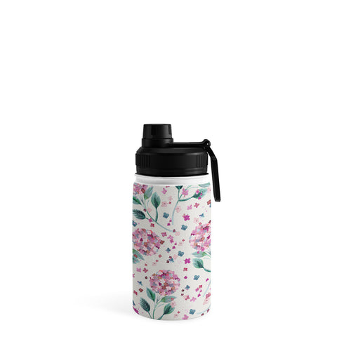 Ninola Design Fest Perennial Hydrangea Pink Water Bottle