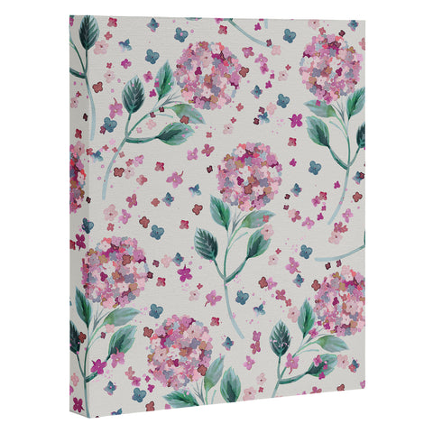 Ninola Design Fest Perennial Hydrangea Pink Art Canvas