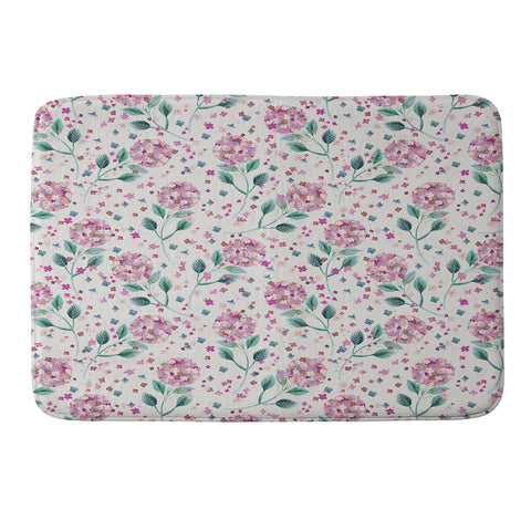 Ninola Design Fest Perennial Hydrangea Pink Memory Foam Bath Mat