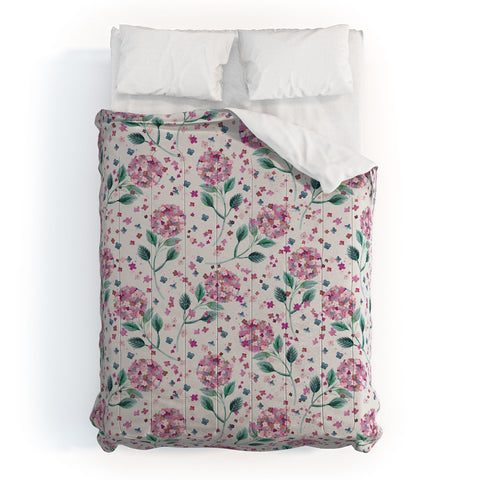 Ninola Design Fest Perennial Hydrangea Pink Comforter