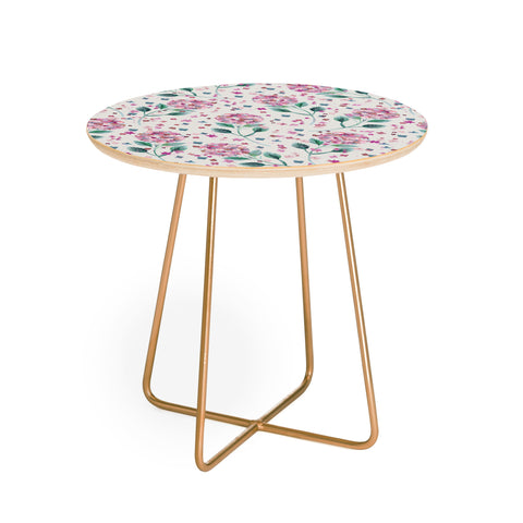 Ninola Design Fest Perennial Hydrangea Pink Round Side Table