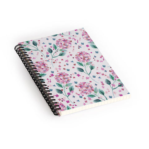Ninola Design Fest Perennial Hydrangea Pink Spiral Notebook