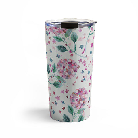 Ninola Design Fest Perennial Hydrangea Pink Travel Mug