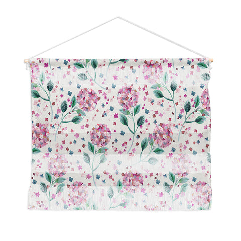 Ninola Design Fest Perennial Hydrangea Pink Wall Hanging Landscape