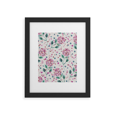 Ninola Design Fest Perennial Hydrangea Pink Framed Art Print