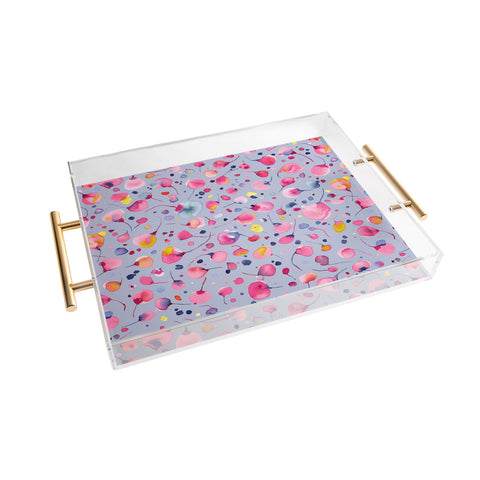 Ninola Design Flying Leaves Watercolor Acrylic Tray