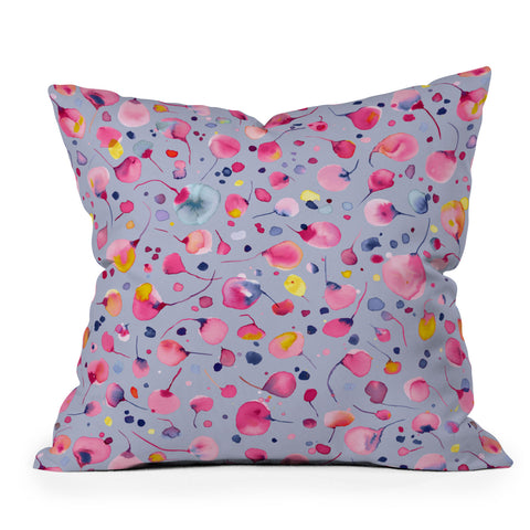 Ninola Design Flying Leaves Watercolor Outdoor Throw Pillow