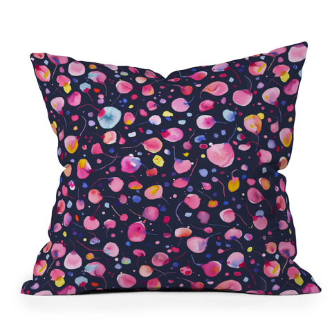Ninola Design Flying seeds navy Outdoor Throw Pillow