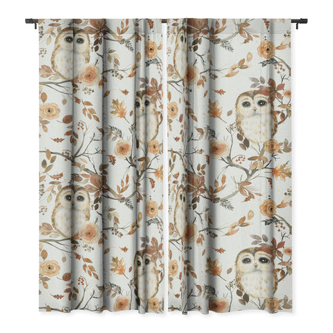 Ninola Design Forest Owls Trees Gold Blackout Non Repeat