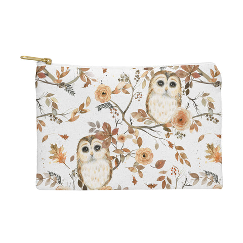 Ninola Design Forest Owls Trees Gold Pouch