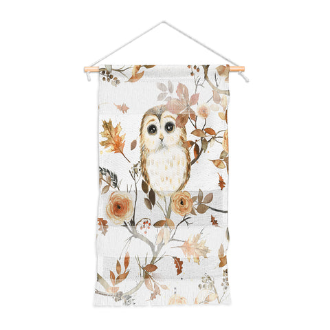 Ninola Design Forest Owls Trees Gold Wall Hanging Portrait