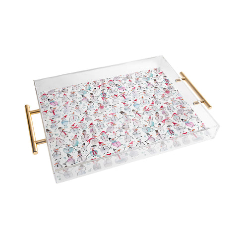 Ninola Design Friendly snowmen Acrylic Tray