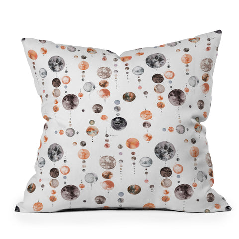 Ninola Design Full Moons Astronomy Outdoor Throw Pillow