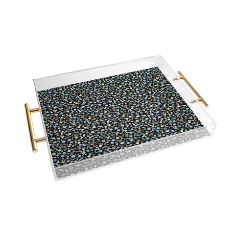 Ninola Design Galaxy Constellation Dots Planets Blue Acrylic Tray