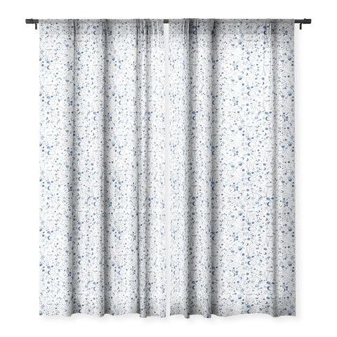 Ninola Design Galaxy Mystical Bue Sheer Window Curtain