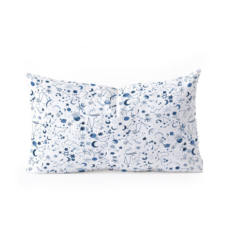 Ninola Design Galaxy Mystical Bue Oblong Throw Pillow