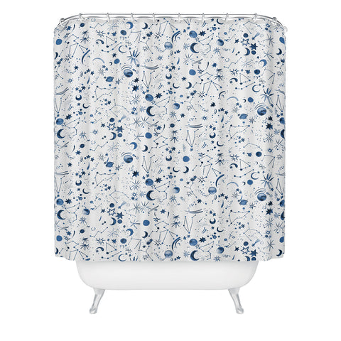 Ninola Design Galaxy Mystical Bue Shower Curtain
