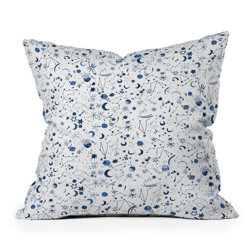 Ninola Design Galaxy Mystical Bue Outdoor Throw Pillow