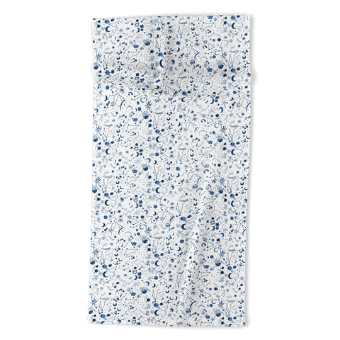 Ninola Design Galaxy Mystical Bue Beach Towel