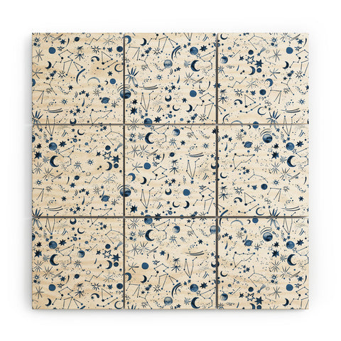 Ninola Design Galaxy Mystical Bue Wood Wall Mural