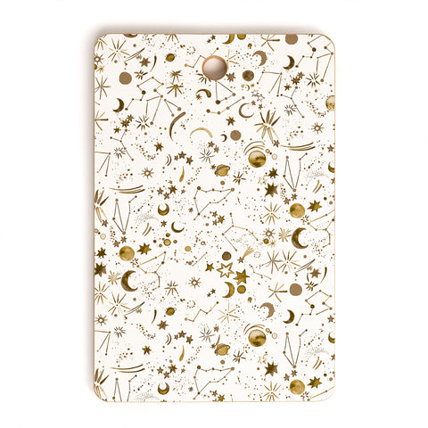 Ninola Design Galaxy Mystical Golden Cutting Board Rectangle