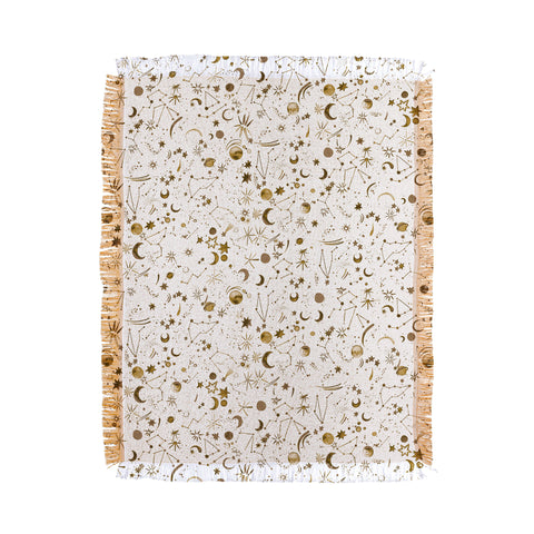 Ninola Design Galaxy Mystical Golden Throw Blanket