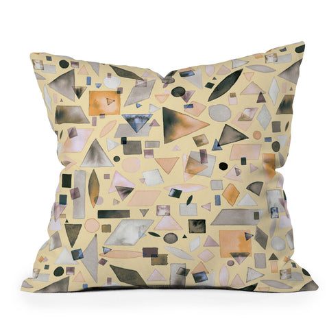 Ninola Design Geometric pieces Light yellow Outdoor Throw Pillow