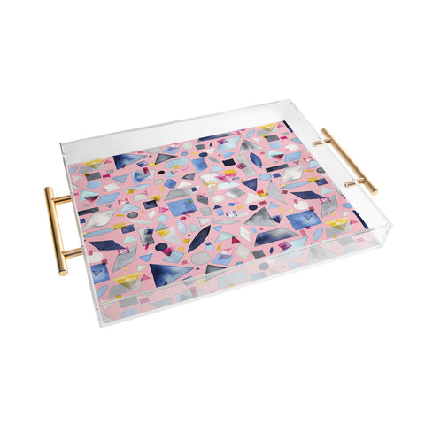 Ninola Design Geometric Pieces Pink Acrylic Tray