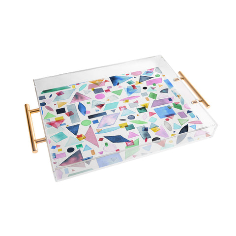 Ninola Design Geometric Shapes and Pieces Multicolored Acrylic Tray