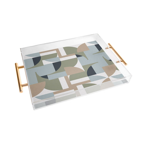 Ninola Design Geometric Surf Sand Acrylic Tray