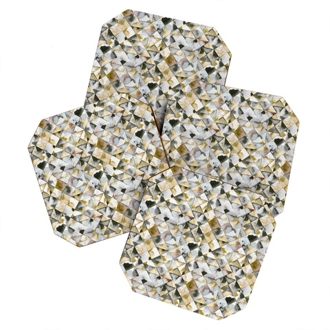 Ninola Design Geometry Tiles Gold Silver Coaster Set