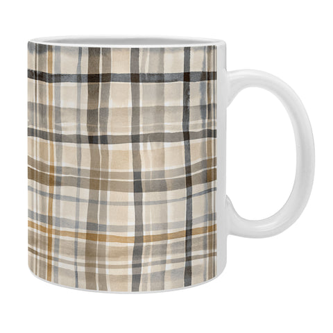 Ninola Design Gingham Watercolor Stripes Gold Coffee Mug