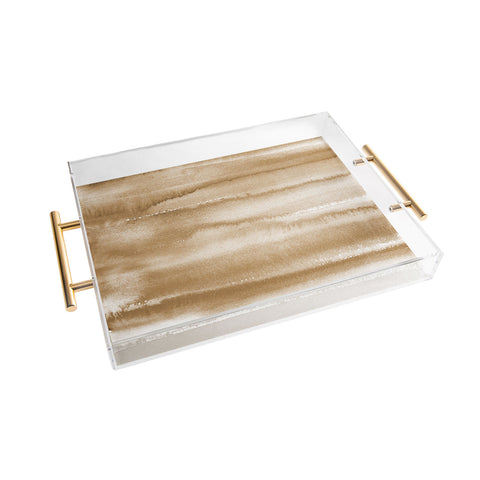 Ninola Design Golden Watercolor Gradient Acrylic Tray