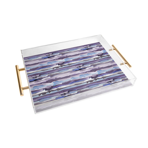 Ninola Design Gradient Watercolor Lines Mauve Acrylic Tray