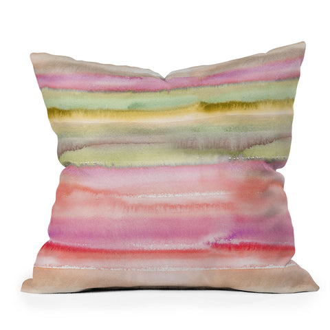 Ninola Design Gradient watercolor Pink green Outdoor Throw Pillow