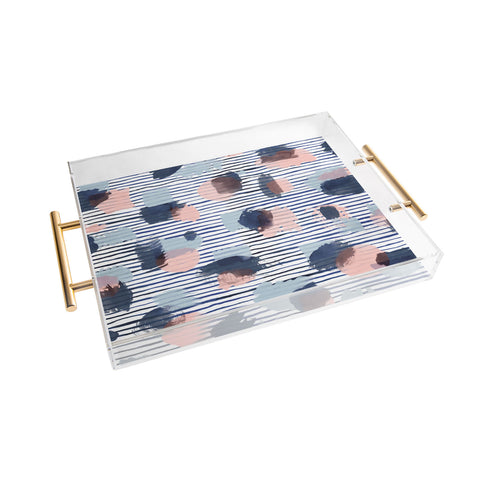 Ninola Design Graphic thoughts blue Acrylic Tray