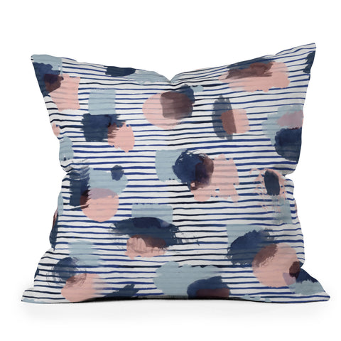 Ninola Design Graphic thoughts blue Outdoor Throw Pillow