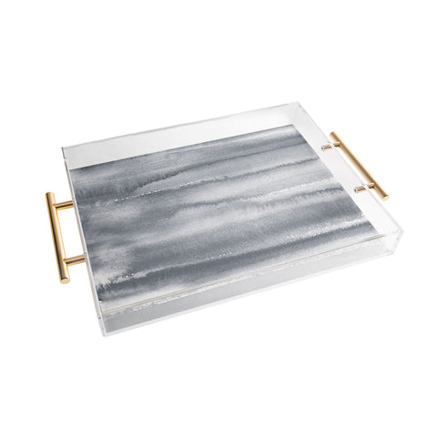 Ninola Design Gray Watercolor Gradient Acrylic Tray