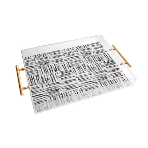 Ninola Design Hand Painted Mineral Stripes Acrylic Tray
