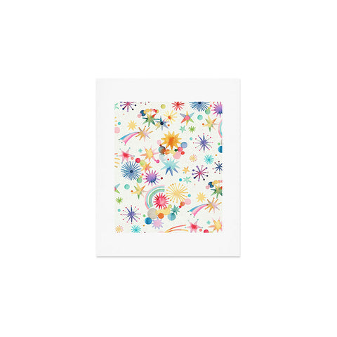 Ninola Design Holiday Shooting Stars Kids Art Print