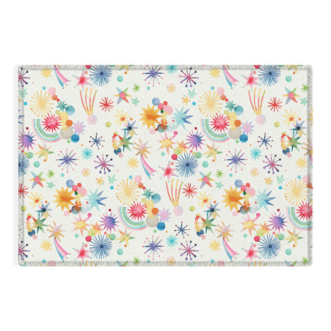 Ninola Design Holiday Shooting Stars Kids Outdoor Rug