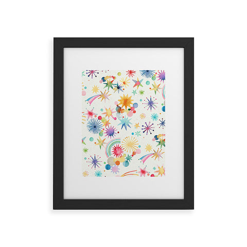 Ninola Design Holiday Shooting Stars Kids Framed Art Print